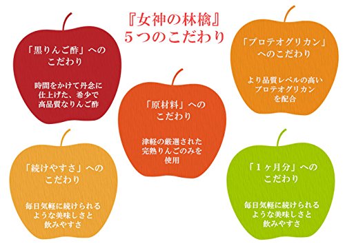 Amazon.co.jp: カネショウの黒りんご酢プロテオグリカン配合「女神の